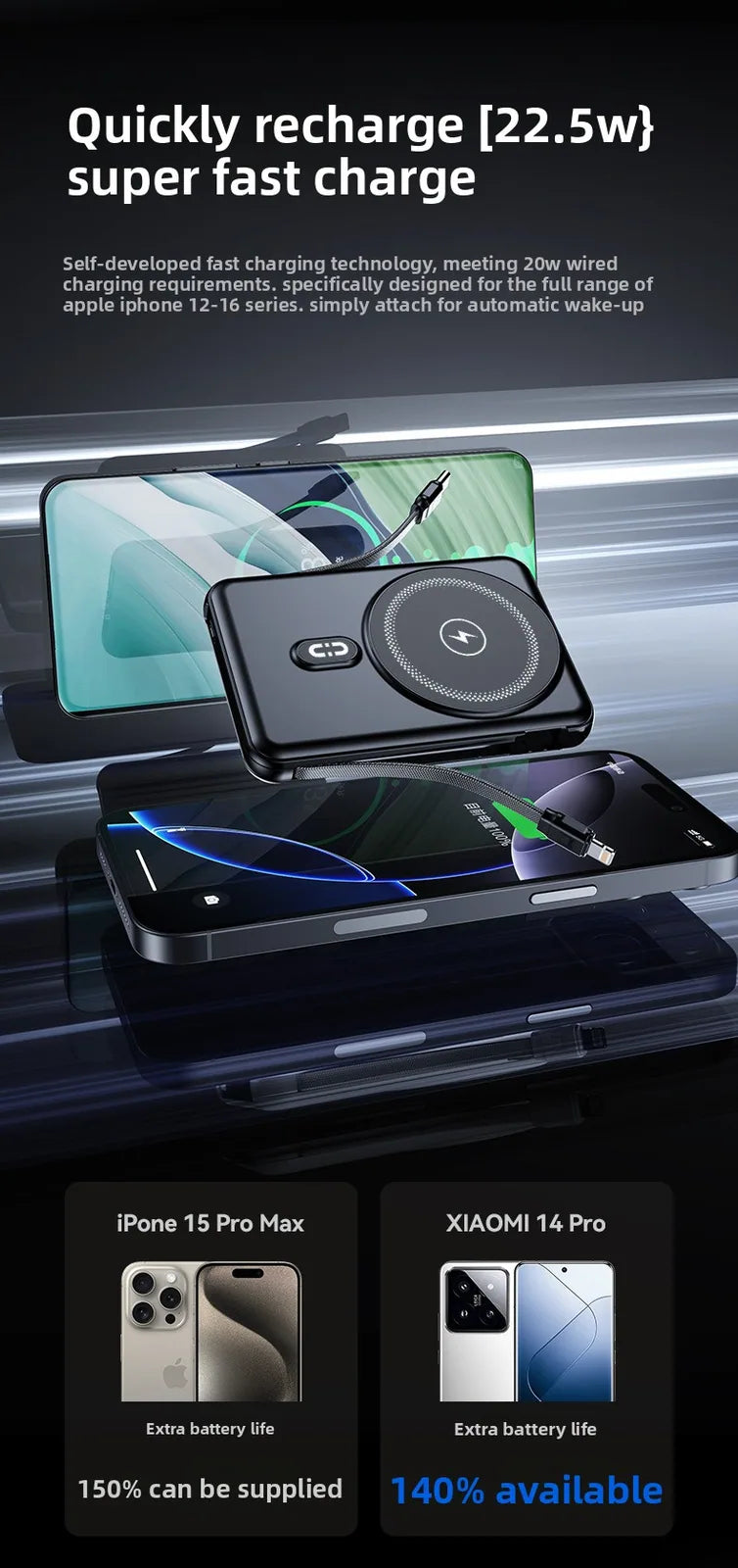 Magnetic Wireless Power Bank with Stand